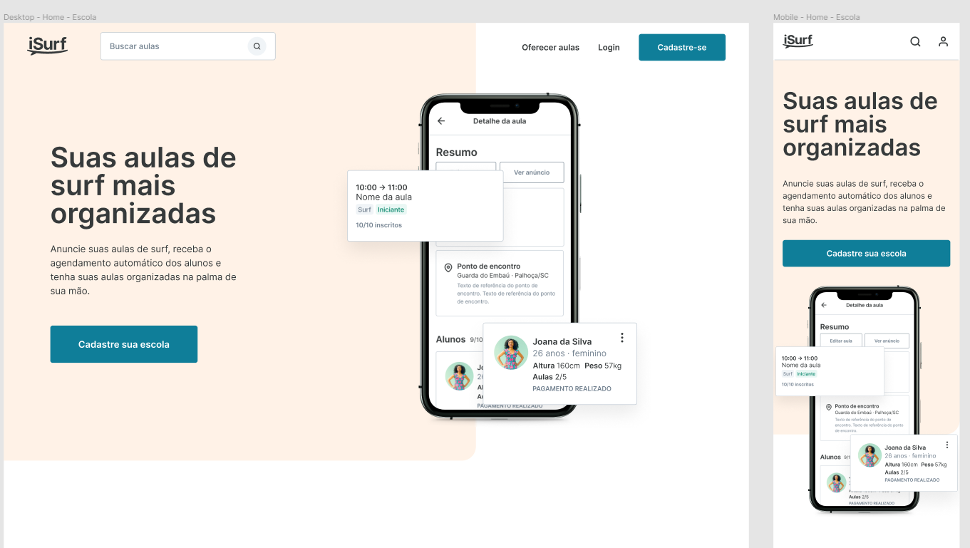 Projeto de criação do isurf.app, um software de gerenciamento para escolas de surf